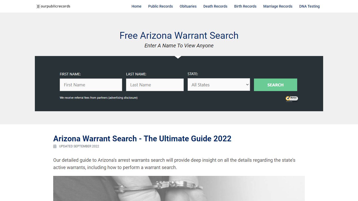 Free Arizona Warrant Search - Enter A Name To View Anyone